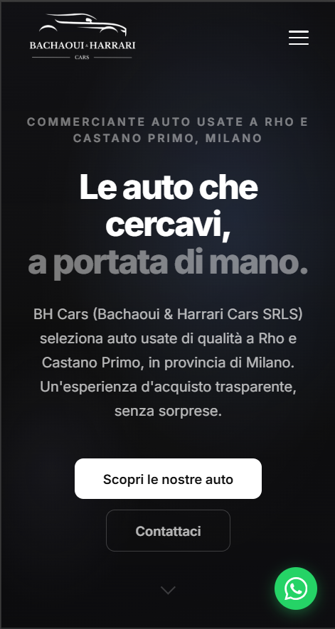 Screenshot mobile di BH Cars